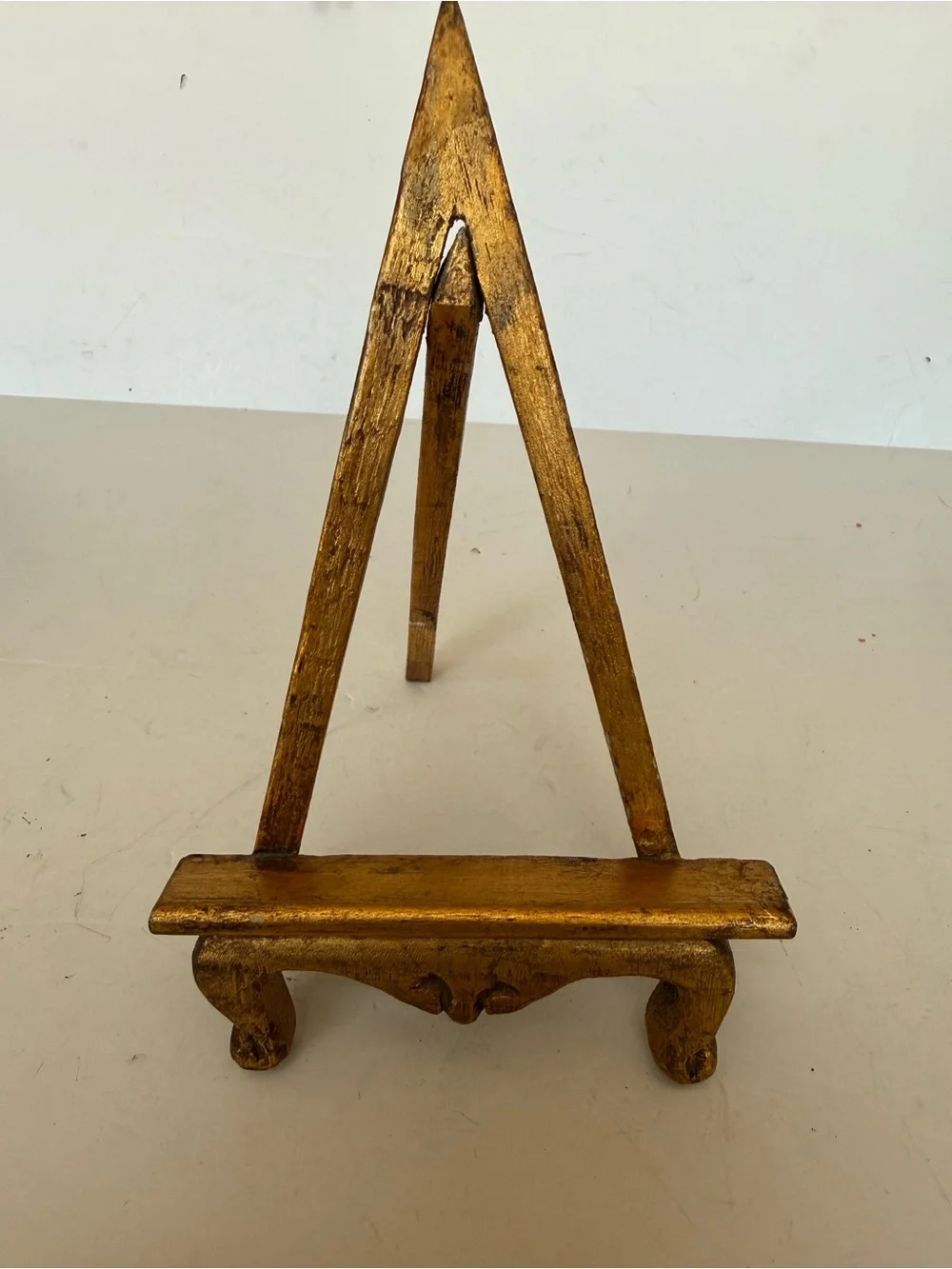 Vintage MCM Miniature Gold Gilt Easel 8.5” x 5” Made in Taiwan Republic of China